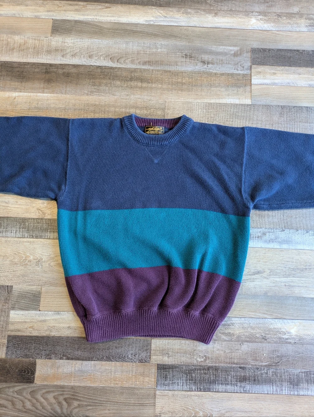 Vintage Eddie Bauer Color Block Sweater, Men's Small - Picture 2 of 5
